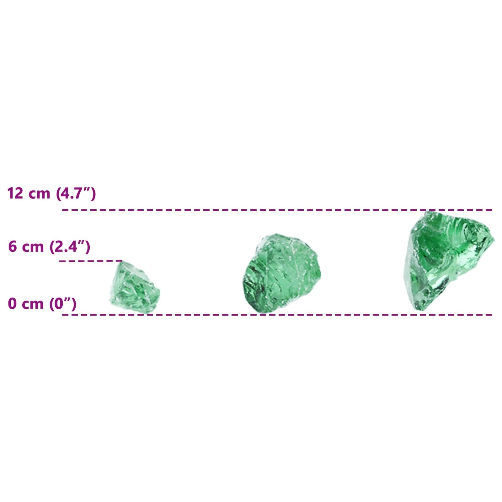 Hellgrüne Gartensteine aus Glas 12 cm, 25 kg Set für Terrasse, Gartenweg und Balkon, als Dekostein, Trittstein, Wegplatte und Pfadstein für Innen und Außen