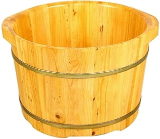 Balde de banho de pés de madeira Bacia de pés para banho de pés, imersão ou desintoxicação, balde de imersão em madeira maciça, banheira grande de imersão, spa de pés para adultos Super fácil de usar