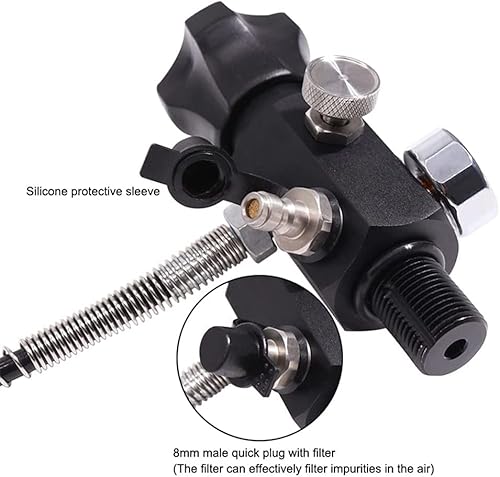 Yasorn M18X1.5 Threads Din Valve Scuba Adapter With Gauge, 30 Mpa/300Bar/4500Psi High Pressure With 22-Inch-Long Black Filling Air Hose For Air Tank, Pcp Air Rifle, Paintball Scuba Fill, And Hpa Tank #TOP5