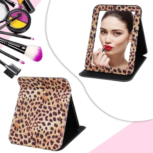 Espejo de maquillaje plegable de viaje rectangular portátil miniatura 2