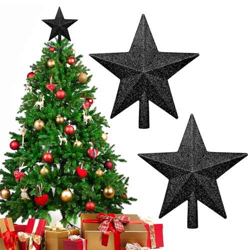 TAXTYHRE Weihnachtsbaumspitze Stern, 2 Stück Glitzer Christbaumspitze...