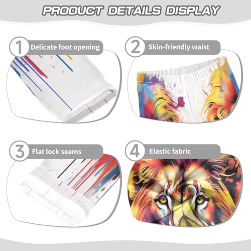 Toddler Girls Leggings Printed Yoga Pants Leggings Yellow Lion Head for Kids3