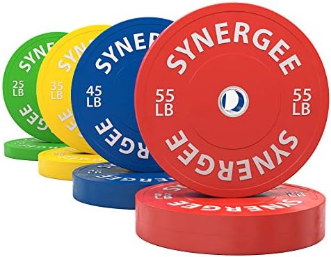 Synergee Color Bumper Plates Weight Plates Strength Conditioning Workouts Weightlifting - Sold in Pairs and Sets
