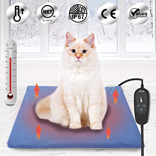 Upgraded Pet Heating Pad for Dogs Cats With Timer,19.7''x15.8'' Safety Cat Dog Heating