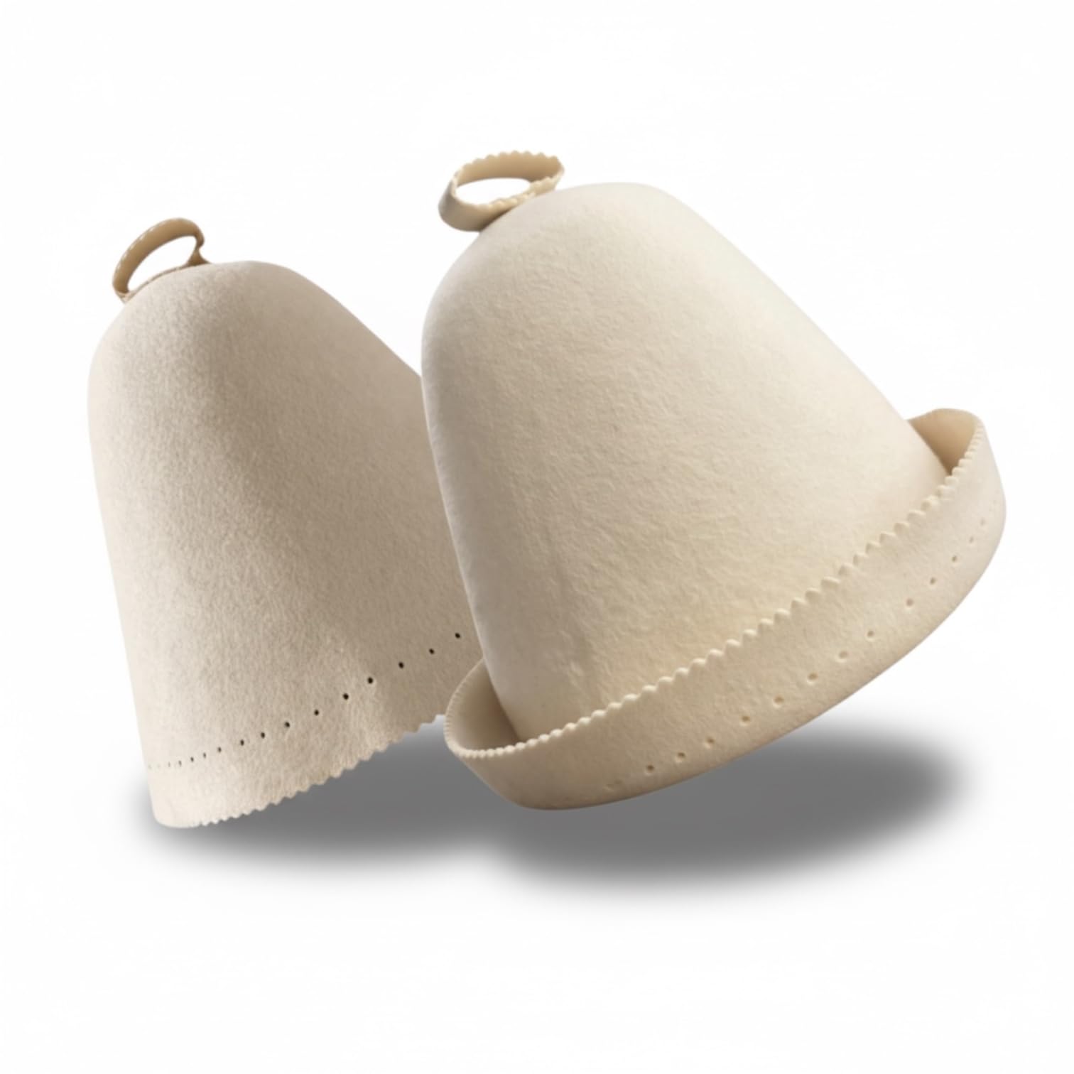 100% Merino Wool Sauna Hat (3mm Thick) – Felt Banya/Finnish Sauna Cap – Helps Keep Head & Hair Comfortable in Heat – Gift-Ready Box – Unisex (1, White) - 1
