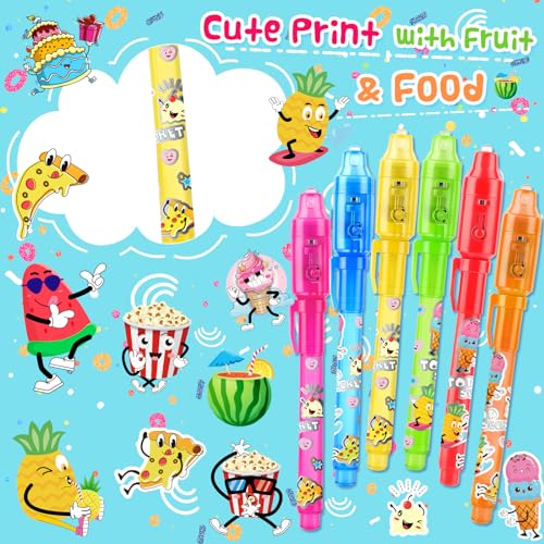 Invisible Ink Spy Pen Set for Kids 4-12: UV Light, 24PCs Birthday & Christmas Gifts