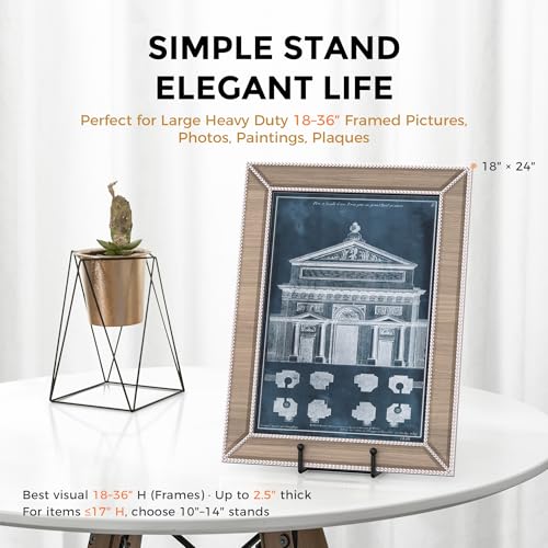 Image of TR-LIFE 16 Inch Heavy Duty Plate Stand (2 Pack) - Metal Display Easel for Large Plates, Picture Frames, Signs, Posters, and Decorative Platters