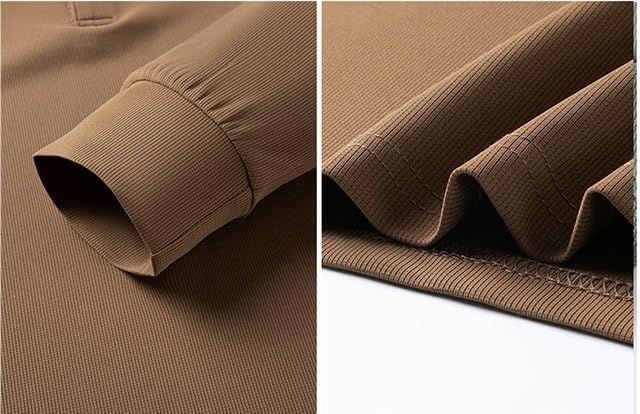 Men's Long Sleeve Polo Shirts Fall Fashion Casual Stand Collar Comfortable Breathable Classic Trendy Shirts - Image 4