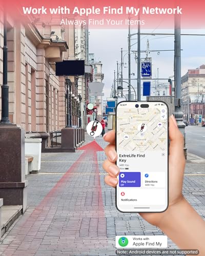 Keychain, Works with Apple Find My, Heavy Duty Key chain Bottle Opener, Carabiner Car Key Chains with Gps Tracker, Key Finder, Bluetooth Tracker for Luggage, Kids, Bags and More, Rechargeable, Red - Image 3