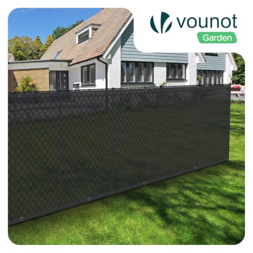 Image of vounot HDPE Blackout Privacy Screen with Clips and Clips for UV Rays Tear-Resistant and Wind Protection for Garden Balcony 1 x 10 m Anthracite