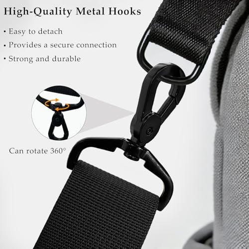 Image of 52 inch Universal Laptop Shoulder Strap Replacement - Adjustable Duffel Bag & Briefcase Belt with Comfortable Shoulder Pad and Metal Hooks