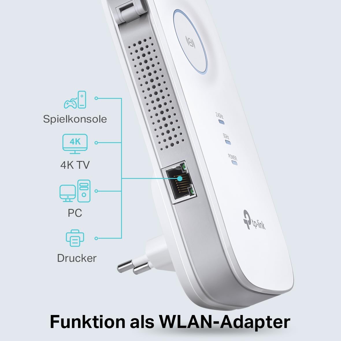 TP-Link RE550 WLAN Verstärker Repeater AC1900 (Dual-WLAN AC + N, 1300MBit/s 5GHz + 600MBit/s 2,4GHz, WLAN Verstärker, App Steuerung, maximale Abdeckung, kompatibel zu Allen WLAN Routern) weiß
