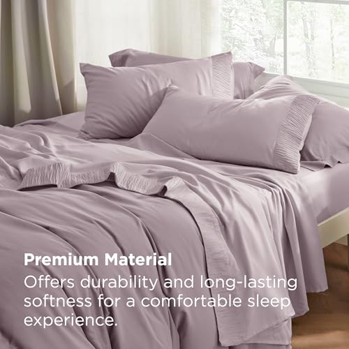 Image of Bedsure Twin Sheets Set - 3 Pieces Soft Twin Bed Sheets - Breathable & Cooling - Hotel Luxury - Easy Care Polyester Microfiber Bedding for Women, Men, Pink Mocha