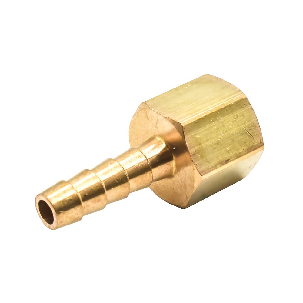 Interstate Pneumatics FF45 Brass Hose Fitting, Connector, 5/16 Inch Barb x 1/4 Inch Female NPT End (1)