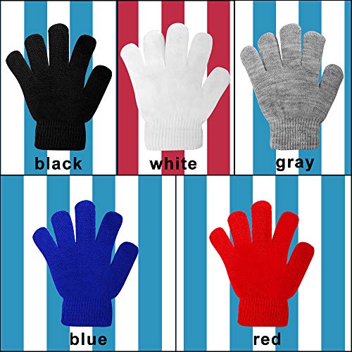 Onesing 5 Pairs Stretchy Knit Winter Gloves For Kids thumb #2