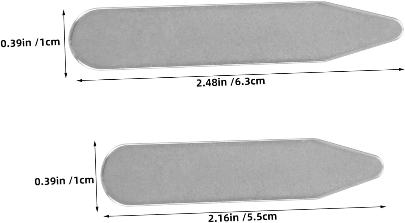 Toddmomy 20pcs Stainless Steel Shirt Collar Stays for Men Formal Wear