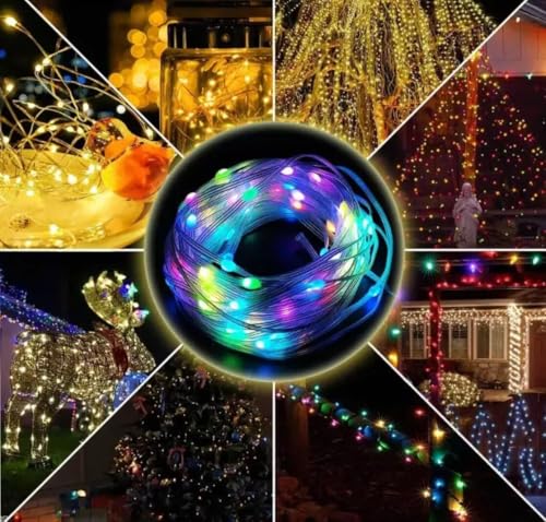 Pisca Pisca Natal 10mt 100 Leds 6 funções Smart Bluetooth Controle Remoto Prova de Agua USB (Colorid