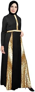 Women's Black Gold Sequin Long Evening Dress