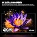 XUW 50 inch UHD 4K Smart TV, D-LED backlight Television, Borderless Design,HDMI USB DVB-T2/S2 RJ45 Interface, large screen for living room, bedroom, home entertainment - Black