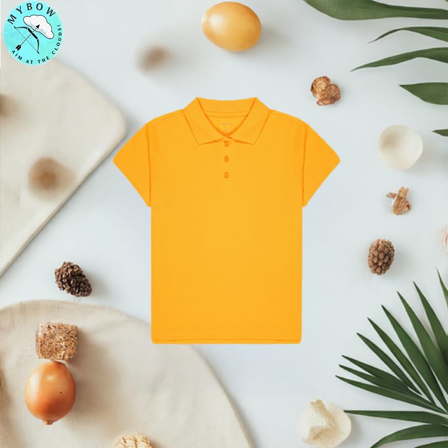 Image of Girls Cotton Polo Tshirts Short Sleeve