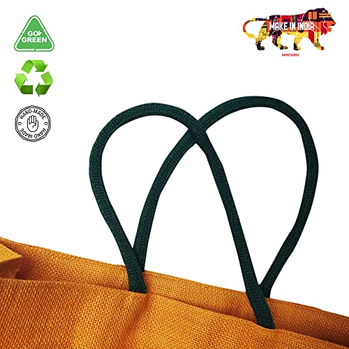 Image of Mats Avenue Hand Crafted Extra Large Jute Shopping Bag Multi Purpose for Shopping Travel, Picnic and Many More 50X44X15 CM Color May Vary