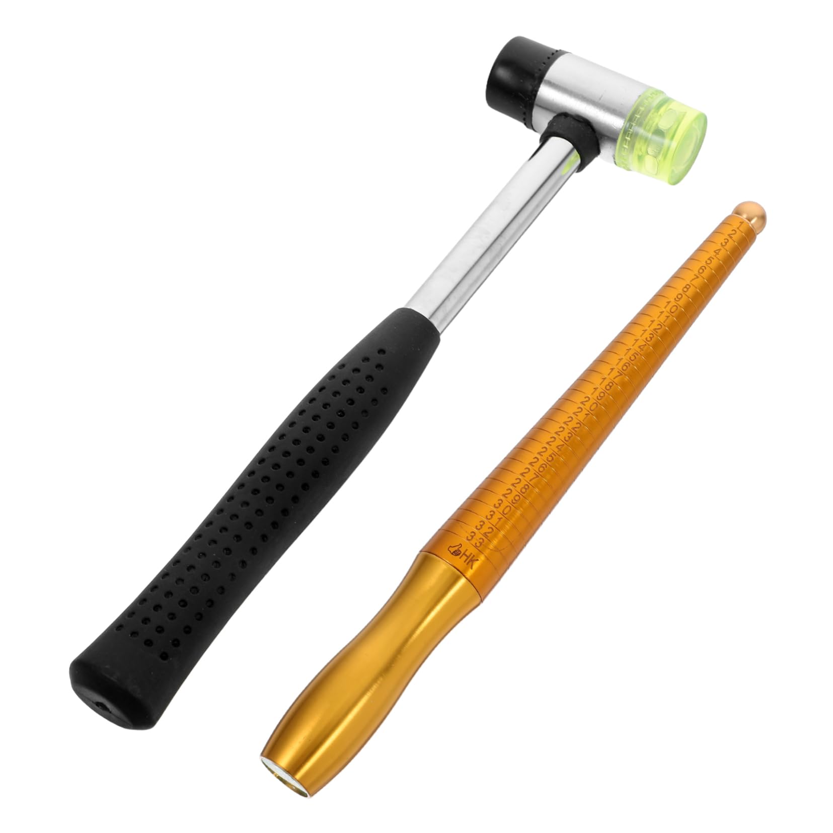 HOMSFOU Precision Ring Tool Kit Mandrel Gauge Hammer for Jewelry Restoration Ring Size Measurement