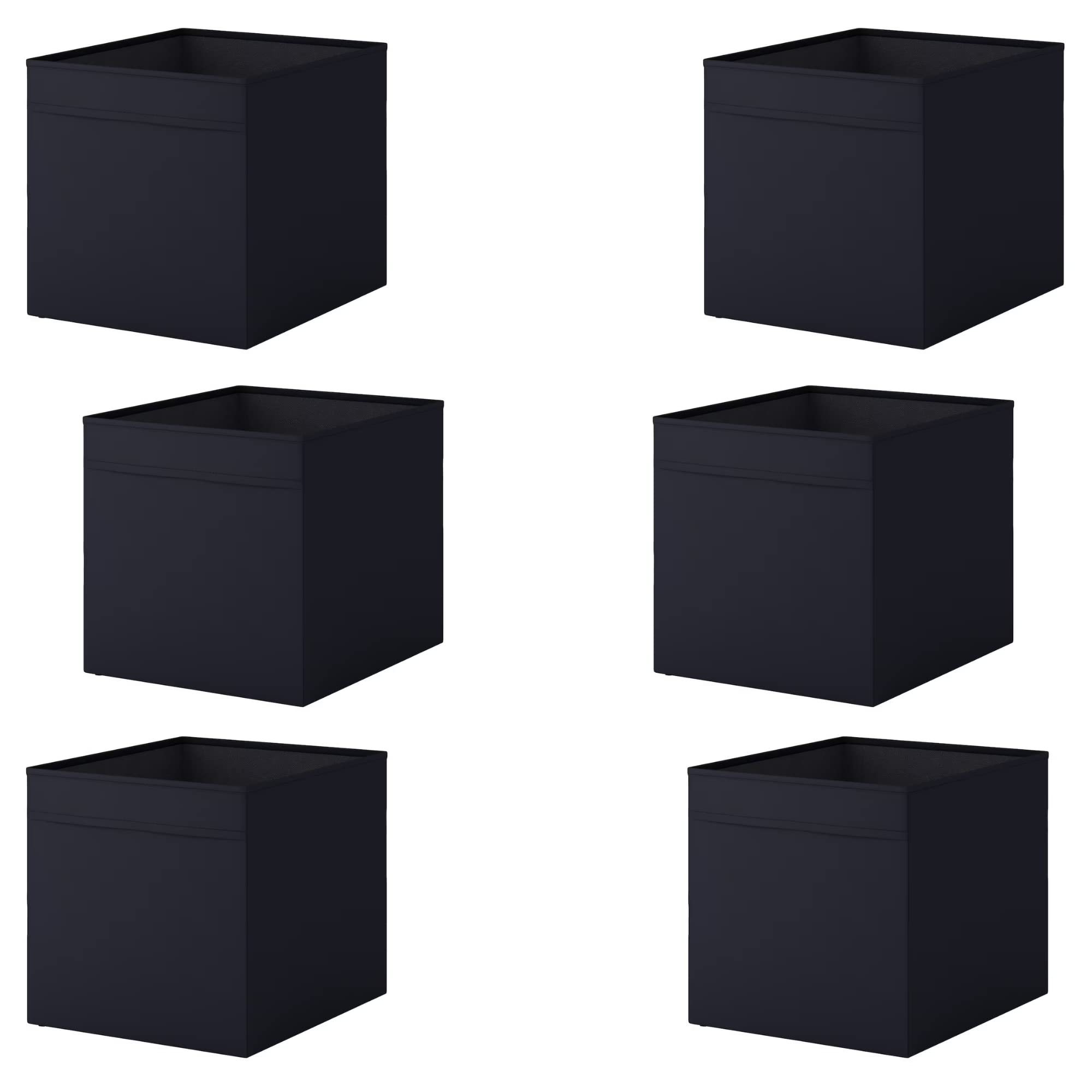 Mac Marie & Adam's Collection Your Comfort Is Our Ambition.... Black Mac Drona Storage Box 33X38x33 Cm Office/Home Storage Box Perfect For Everything. Foldable Storage Organizer Boxes For Shelving Unit Bedroom, Wardrobe, And Toys, Children, (6 Pack, )