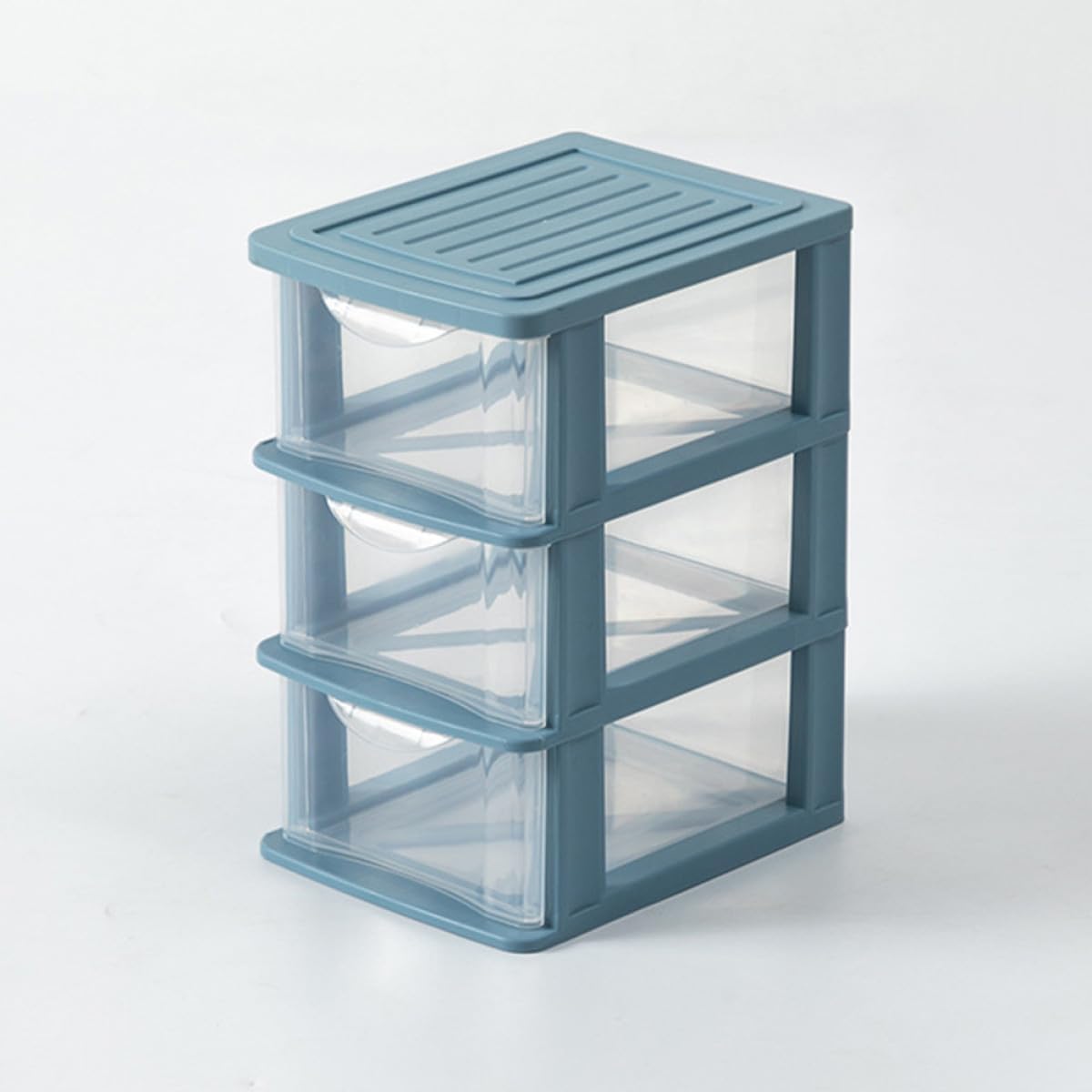 2pcs Three-layer Drawer Storage Boxes Transparent Sundry Organizer for Desktop Cosmetics Kitchen Office Large Capacity Multi-deck Design for Easy Sorting and Dust Protection