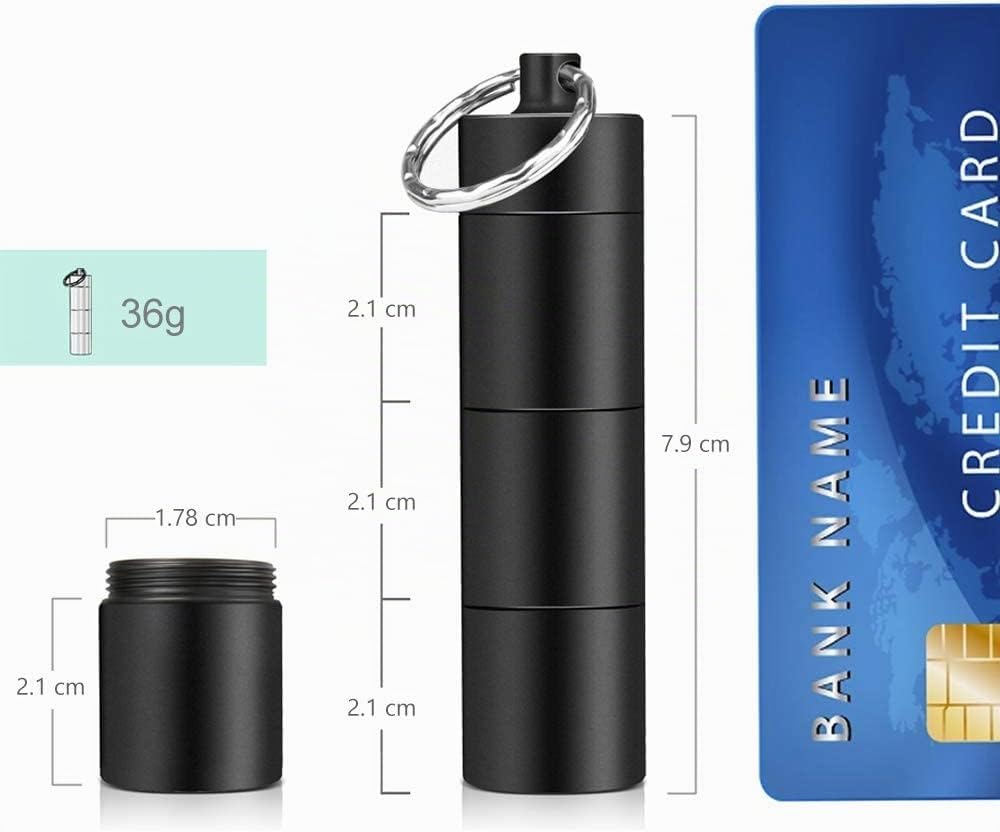 Opret Portapillole Piccolo 2 pezzi Portachiavi tascabile metallo da viaggio Dispenser per pillole