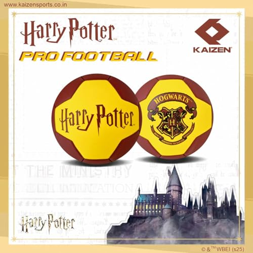 Image of KAIZEN Size 3 Kids Football - Soft Rubber Soccer Ball for Boys & Girls | Durable Outdoor /Indoor Training Ball (Brown & Yellow)