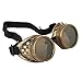 Produktbild Ultra Gold mit Hellbraunen Linsen Steampunk Brille Gläsern Cyber Viktorianischer Punk Schweißen Cosplay Goth Round Niet Vintage Rave Neuhei