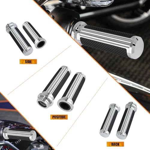 HCmotorku Electronic Throttle Control Handlebar Grips for 1" / 25mm Handle Bars Fit for Harley Touring Road Glide Road King Street Glide Tri Glide Electra Glide Softail Trike 2008-2025 Chrome by HCmotorku - Image 3