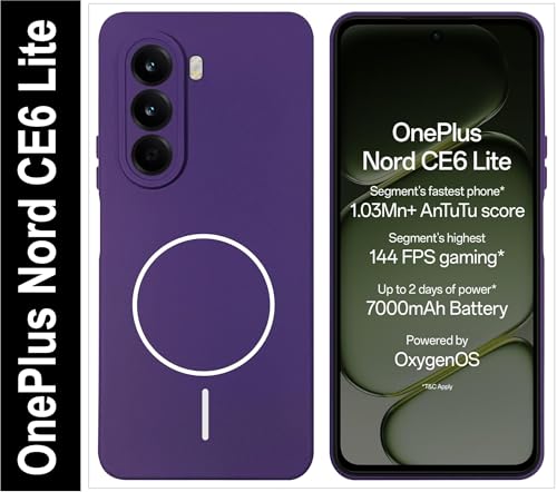 Image of Silicone Back Cover Case for OnePlus Nord CE6 Lite | Soft Micro-Fibre Lining Inside | Magsafe Print On Back Side Camera Protection Bump | Shockproof Case for