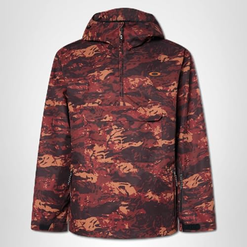 Oakley Mens Divisional Recycled Shell Anorak Jacket, Tiger Camo Red, Large