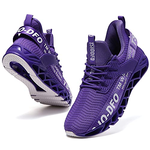 Trail Running Shoes for Women Gym Workout Sneakers Mesh Athletic Tennis Walking Shoes Fashion Sneaker Purple Size 10