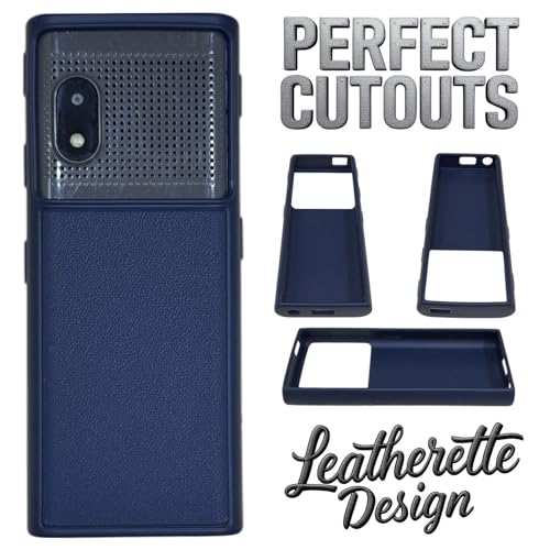 Image of ZAOMA Premium Leather Design TPU Back Cover Case Compatible for HMD 150 Music DS Model NO. : TA-1709 Keypad Mobile Feature Phone Rugged Case - Blue