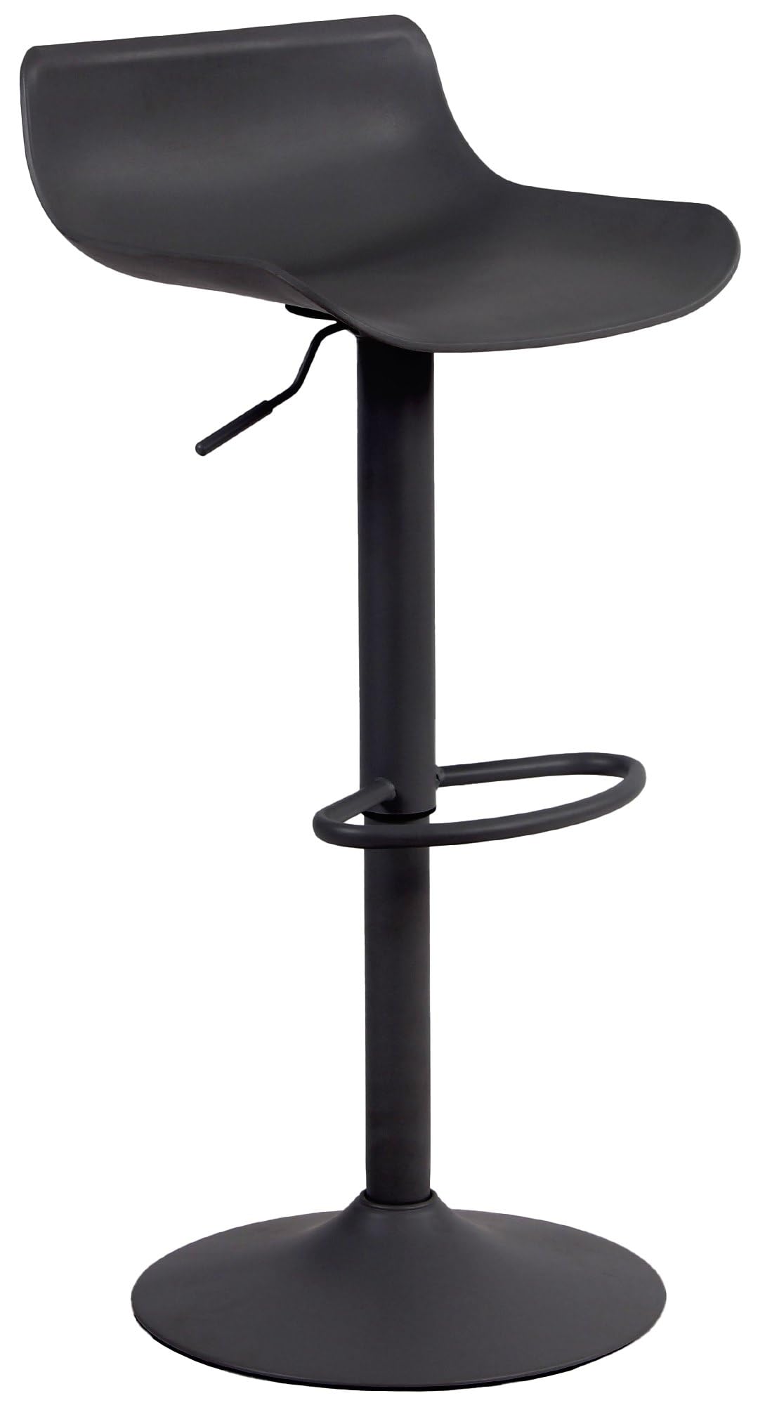 CLP Sgabello Alto Bar Aveiro In Polipropilene I Sgabello Cucina Girevole A 360° Dal Design Moderno I Sedia Penisola Regolabile 57-78 CM, Colore:nero