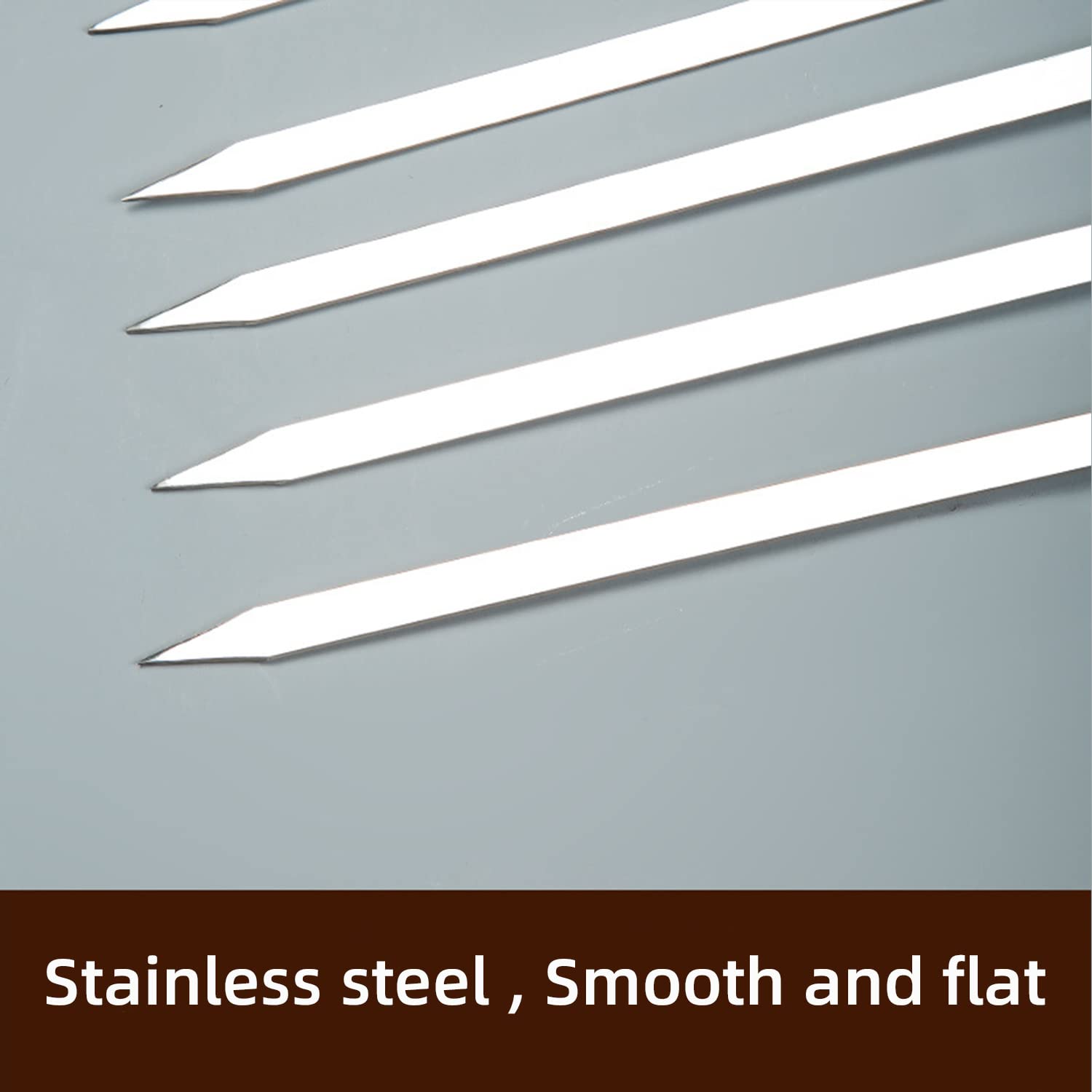Set Da 6 Spiedini In Acciaio Inox Per Kebab Adana - 60cm Con Manico Legno - Lula Lulu