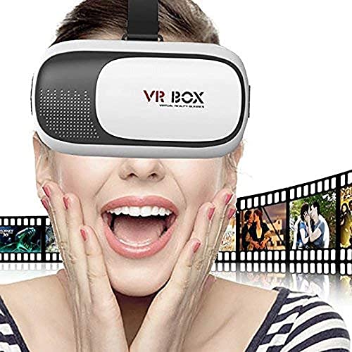 Image of BIGASUO Virtual Reality Headset Glasses Anti-Radiation Adjustable Screen Headband 2022 for All Android (iOS) for All Smartphones,Phones with 2 Year Replacement Warranty (White + Black)