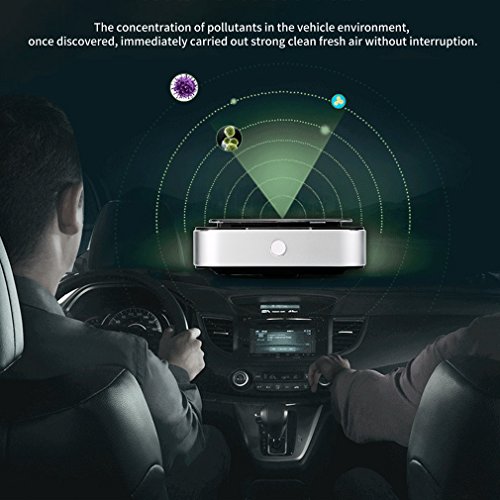 GraceU Anionen Luftreiniger, Elektrostatische Adsorption Staubentfernung Intelligente stufenlose Geschwindigkeitsregelung für Auto Zuhause Büro-4