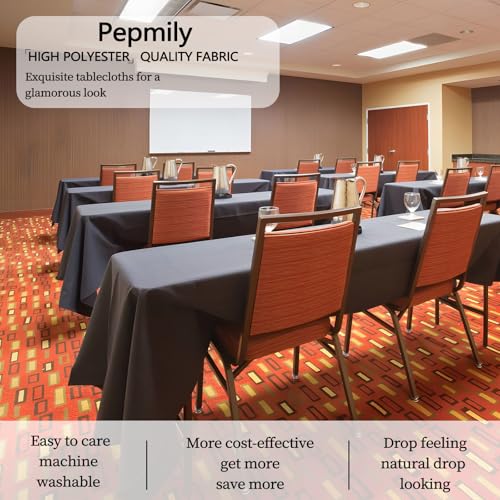 8 Pack Black Tablecloths 60x102 Inch Table Cloths for 6 Foot Rectangle Tables, Wrinkle Resistant Washable Rectangular Fabric Table Cover for Dining Wedding Banquet Camping Party - Image 5