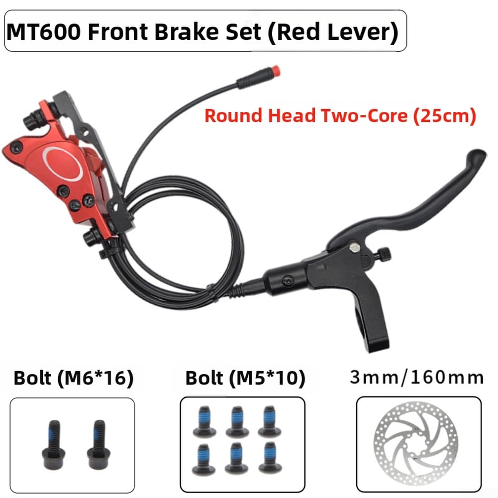 Freni Idraulici E-Bike MT600 Doppio Pistone 160mm | Doppio pistone, potenza frenante superiore, cavo 2pin impermeabile, disco 160mm incluso, per e-bike(front brake only)
