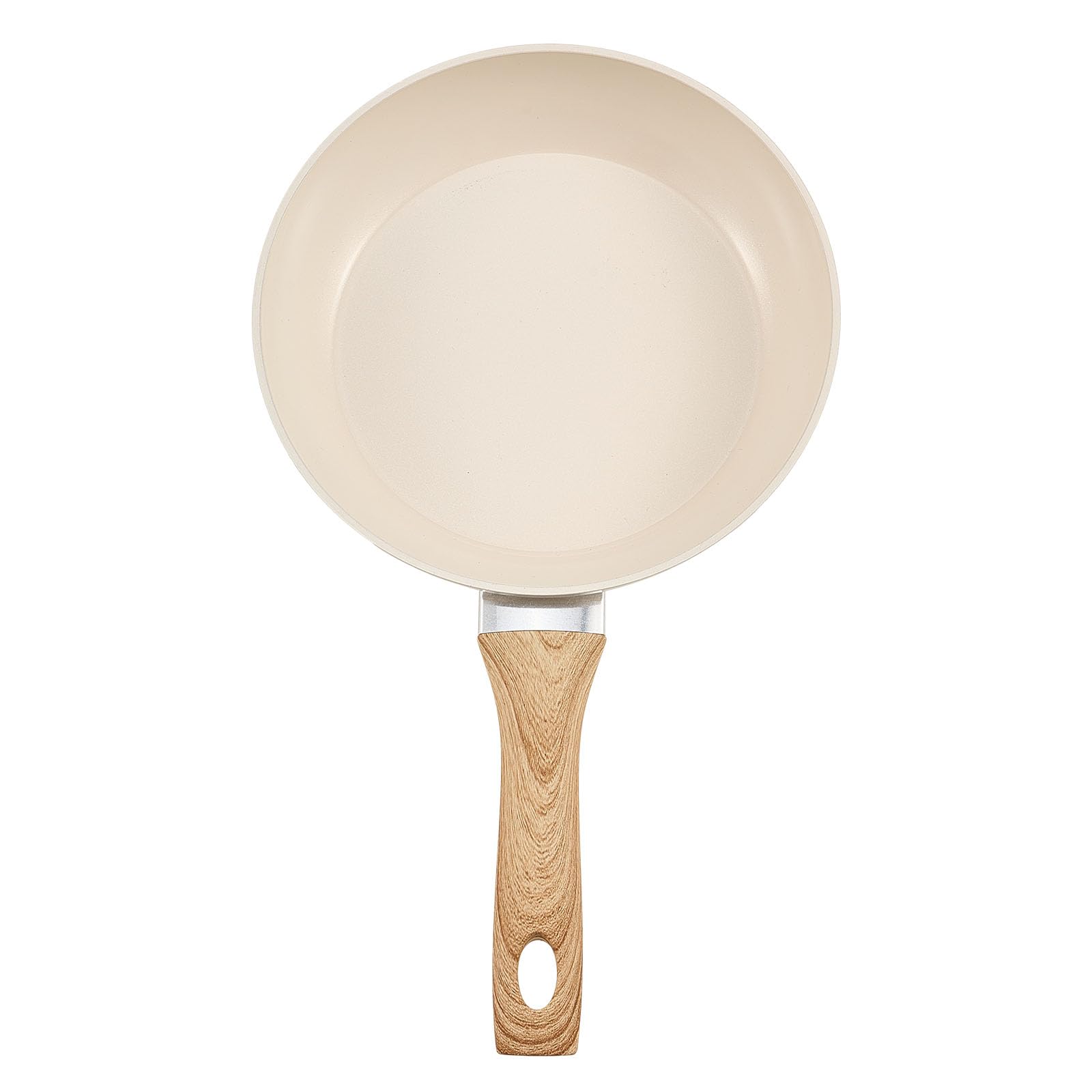 VEVOR Sartén de Aluminio para Huevos, 3 uds 200, 240 y 280 mm, Antiadherente, de Cerámica Resistente con Mango Resistente al Calor, Ideal para Cocina de Chef, Gas, Eléctrica e Inducción, Beige