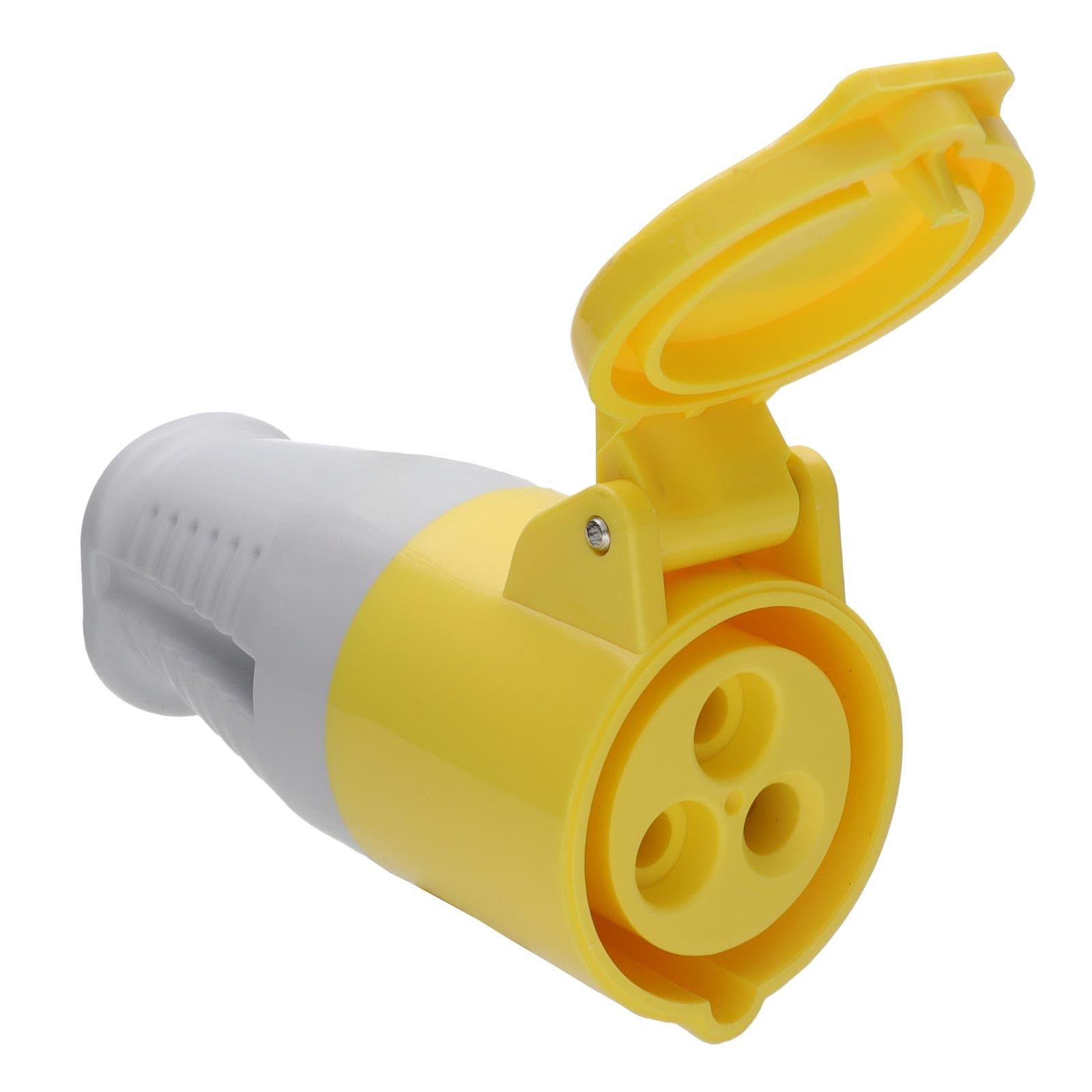 kenable Industrial Site Power Socket 110V 16A Yellow IP44 Cable Mount 2 Pole + Earth Splashproof Replacement Socket IEC 60309-2 Compliant โ image 1