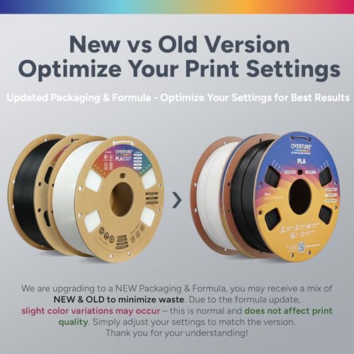 Image of OVERTURE PLA Filament 1.75mm PLA 3D Printer Filament, 2kg Cardboard Spool (4.4lbs), Dimensional Accuracy + /- 0.03mm, Fit Most FDM Printer (Black & White)