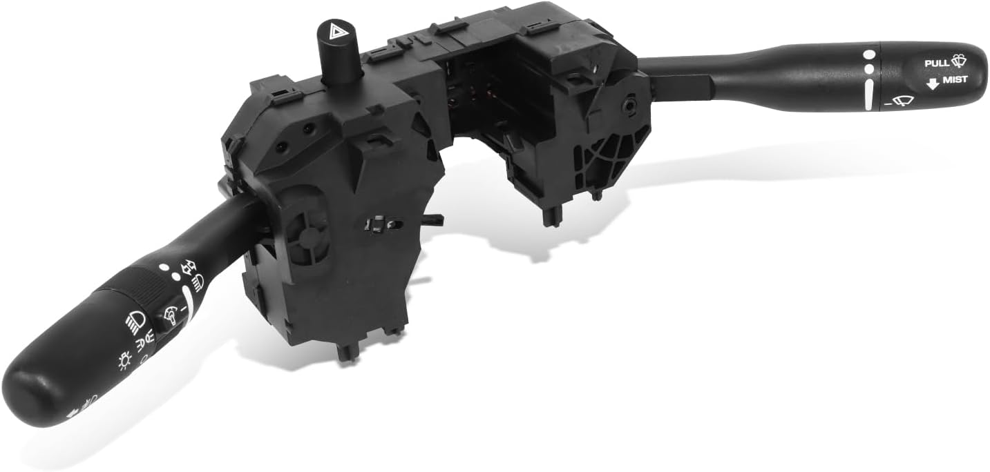 Auto Dynasty Factory Style Multi-Function Combination Switch Assembly Compatible with Chrysler Sebring Dodge Stratus 2001-2006, Driver Left Side, Black