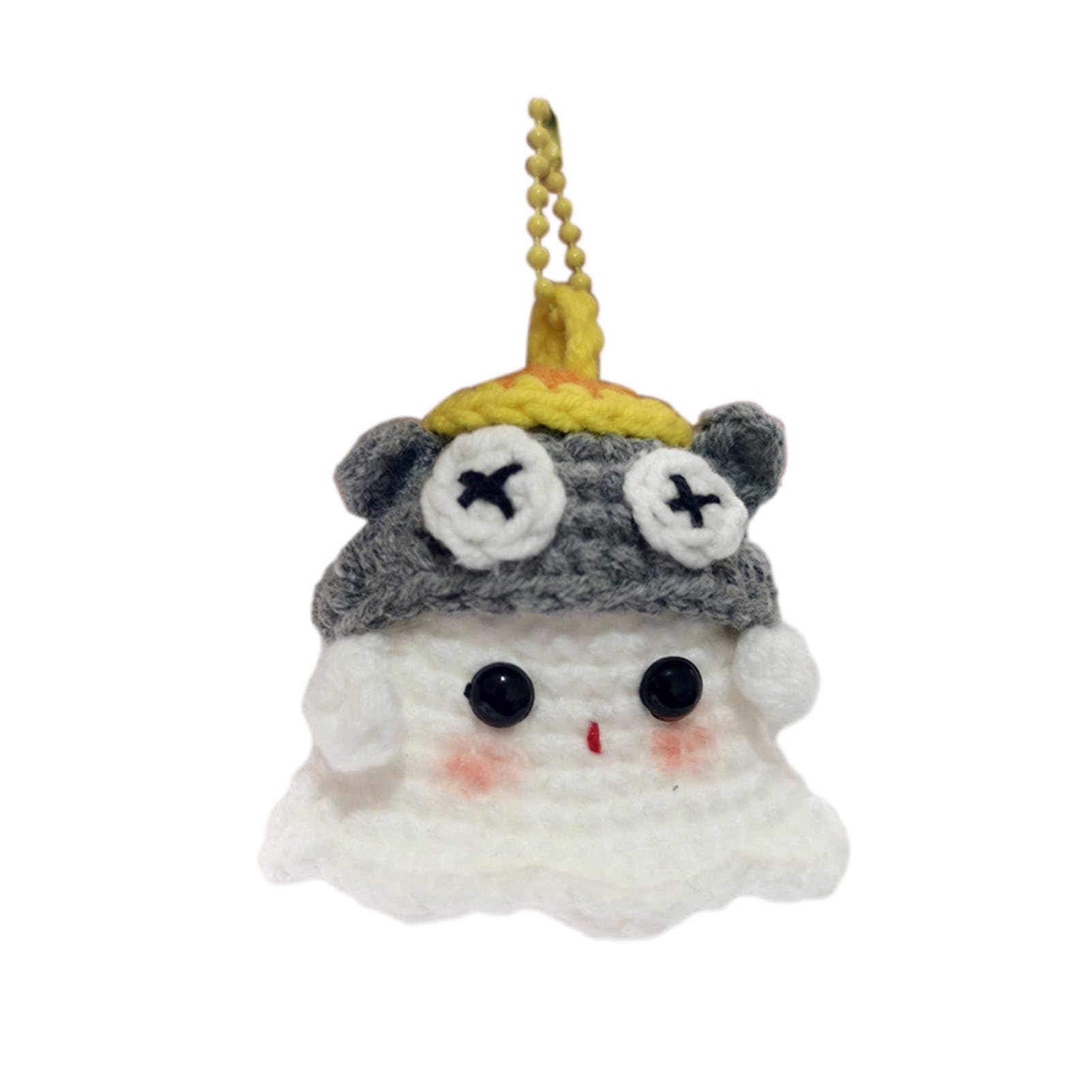 Rutaqian D Halloween Crochet Ghosts Keychain Crochet Keychain Cute Plush Car Charm Funny Gifts Handmade Crochet Purse Bag Charms Ecor Handmade Key Chain For Backpack