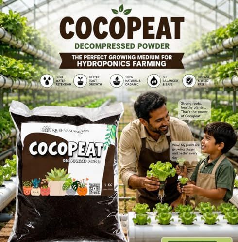 Image of Cocopeat 5kg Low EC Decompressed Powder Ready to Use Sterilized Coconut Fiber Growing Medium for Seed Germination, Potting Mix, Indoor & Outdoor Gardening & Soil Aeration