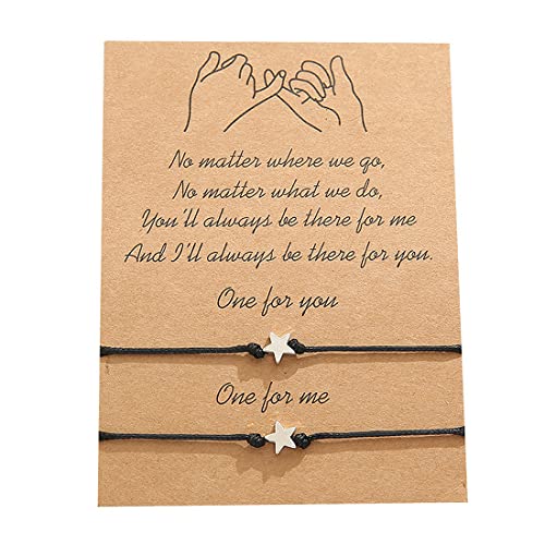 Teegxddy 2PCS Bracelet Réglable-Meilleur Ami, Mère et Fille, Bracelet d'Amitié-Cadeau Saint Valentin-Étoiles Cover