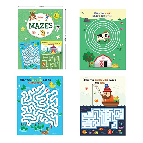 Image of Mazes, Colour by Numbers, Spot the Difference , Look & Find - 4 Activity Books for 4+